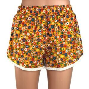 Tory Burch Sport Orange Floral Pull On High Rise Athletic Short Size XS